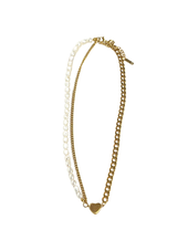 18k Gold Plated Heart and Pearl Necklace
