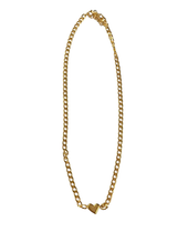 18k Gold Plated Cuban Chain Heart Necklace