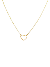 18k Gold Plated Simple Heart Necklace - Gold