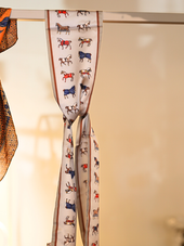 Multi Horse Print Narrow Scarf