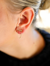 Pave Bar Chain Earrings
