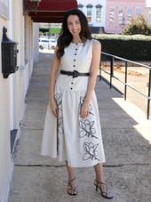Diane Sleeveless Button Down Midi Dress