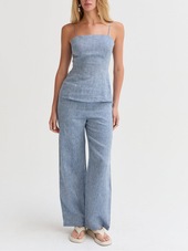 Helen 2 Tone Linen Wide Leg Pants
