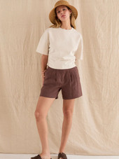 Madison Pleated Linen Shorts