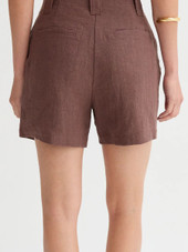 Madison Pleated Linen Shorts