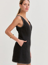 Amara Contrast Stitch Linen Dress