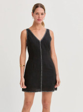 Amara Contrast Stitch Linen Dress