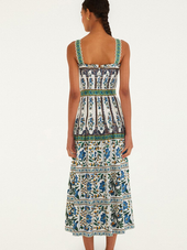 Manolea Off-White Sleeveless Belt Maxi Dress