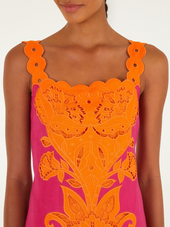 Cutwork Sleeveless Midi Dress