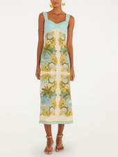 Royal Sea Sleeveless Maxi Dress
