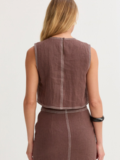 Kiara Embroidery Stitch Linen Top