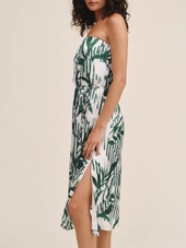 Flowy Strapless Midi Dres