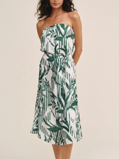 Flowy Strapless Midi Dres