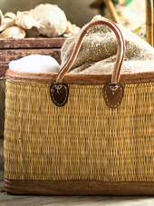 Leather Trim Medium Tote