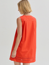 Reese Poplin Lattice Trim Dress