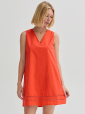 Reese Poplin Lattice Trim Dress