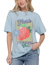 Oversized Strawberry Graphic Tee