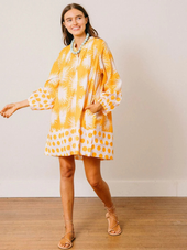 Gold Palm Geo with Gold Dot Lily Dres