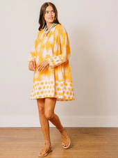 Gold Palm Geo with Gold Dot Lily Dres