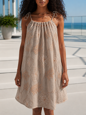 Embellishments Beads Neckline Mini Dress