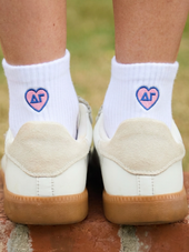 Sorority Heart Back Quarter Sock