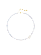Britney Pearl Gemstone Necklace