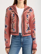 Floral Beauty Tapestry Knit Cardigan