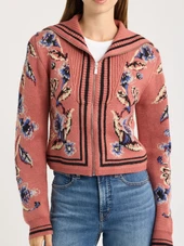 Floral Beauty Tapestry Knit Cardigan