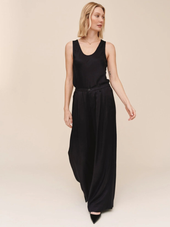 Double Pleat Wide Leg With Elastic Back