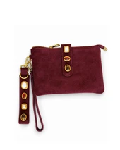 Suede Stone Clutch