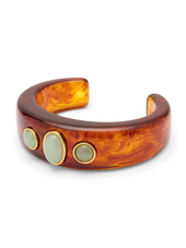 Tortoise and Aquamarine Quartz Bangle