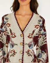 Millena Burgundy Knit Cardigan
