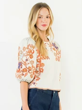 Floral Embroidered Puff Sleeve Top