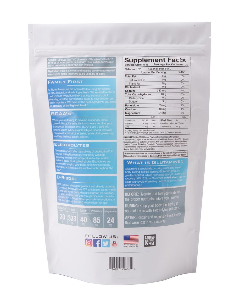 Ryno Power Hydration Fuel Motorcross Supplement Fitness Supplement