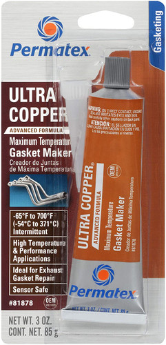 Permatex Ultra Copper RTV Silicone Gasket Maker 3 oz. Permatex Ultra Copper RTV Silicone Gasket Maker 3 oz.