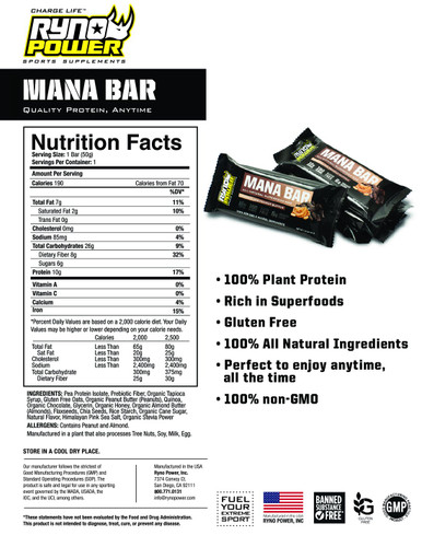 Ryno Power Mana Superfood Bar