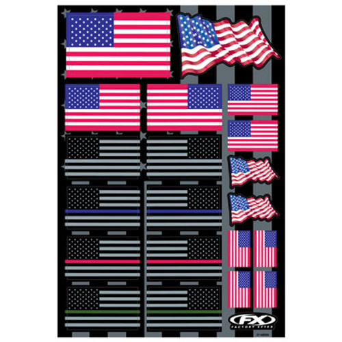 Factory Effex US Flag Logo Sticker Kit