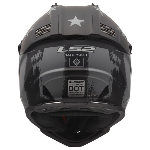 LS2 Gate Youth Battle Scar Matte Tonal Gray Black Helmet