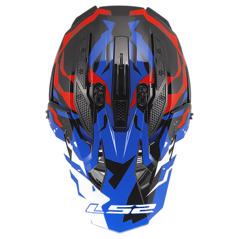 LS2 Gate II Electra - Gloss White/Blue/Red Helmet