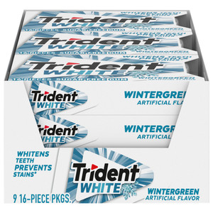 Trident White Sugar Free Gum, Wintergreen, 16 Pieces, 9 ct