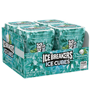 Ice Breakers Ice Cubes Sugar Free Gum, Wintergreen, 40 pieces, 4 ct