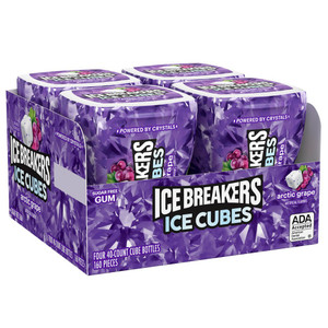 Ice Breakers Ice Cubes Sugar Free Gum, Arctic Grape, 40 pieces, 4 ct
