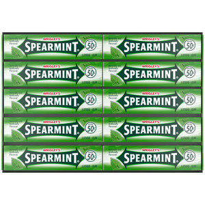 Wrigley's Spearmint Chewing Gum, Original 50 Cent Gum, 5 Sticks, 40 ct