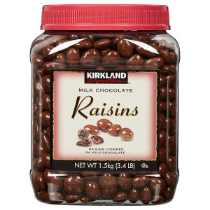 Kirkland Signature Milk Chocolate Covered Raisins, 3.4 lbs Each Kirkland Signature Milk Chocolate Covered Raisins, 3.4 lbs Each