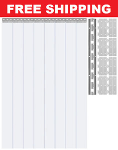 Vinyl Plastic Strip Door Curtain Kit - Matt Frosted White Vinyl Plastic Strip Door Curtain Kit - Matt Frosted White