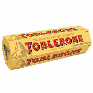 TOBLERONE Swiss Milk Chocolate with Honey and Almond Nougat 3.5 oz Bars, 6 ct TOBLERONE Swiss Milk Chocolate with Honey and Almond Nougat 3.5 oz Bars, 6 ct