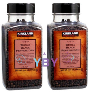 2 Jars Kirkland Signature Whole Black Pepper Peppercorn 14.1 oz Each Jar 2 Jars Kirkland Signature Whole Black Pepper Peppercorn 14.1 oz Each Jar