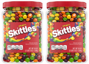 2-Pack Skittles Original Fruity Candy Jar Bite Size Candies 54 oz. Each Jar 2-Pack Skittles Original Fruity Candy Jar Bite Size Candies 54 oz. Each Jar