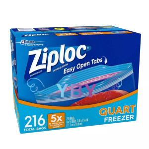 Ziploc Quart Freezer Bags Heavy Duty Easy Open Tabs 216 CT Ziploc Quart Freezer Bags Heavy Duty Easy Open Tabs 216 CT