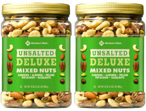 2 Packs Member's Mark Unsalted Deluxe Mixed Nuts 34 oz Each Pack 2 Packs Member's Mark Unsalted Deluxe Mixed Nuts 34 oz Each Pack